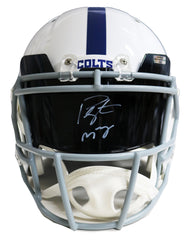 Peyton Manning Indianapolis Colts Signed Autographed Football Visor with Riddell Revolution Speed Full Size Replica Football Helmet Heritage Authentication COA