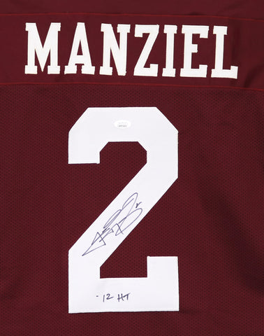 Johnny Manziel Texas A&M Aggies Signed Autographed Maroon #2 Custom Jersey JSA Witnessed COA