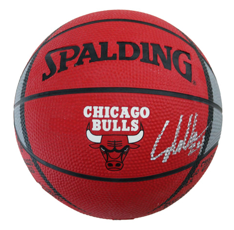 Lauri Markkanen Chicago Bulls Signed Autographed Spalding Bulls Logo Mini Basketball