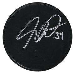 Auston Matthews Toronto Maple Leafs Signed Autographed Hockey Puck Pinpoint COA with Display Holder