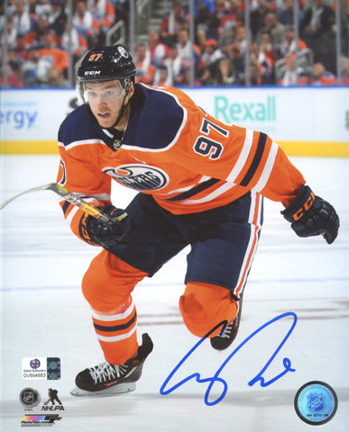 Connor McDavid Edmonton Oilers Signed Autographed 8" x 10" Skating Photo Global COA