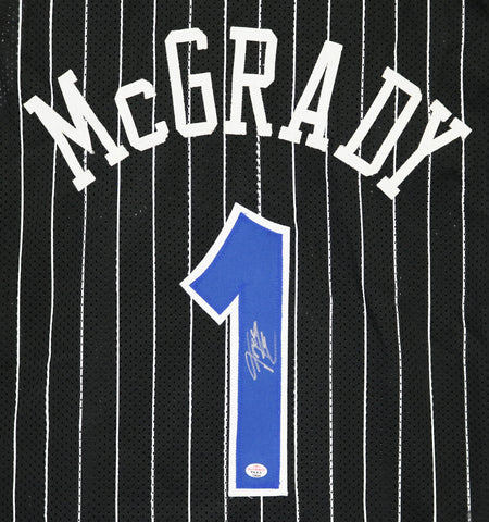 Tracy McGrady Orlando Magic Signed Autographed Black Pinstripe #1 Custom Jersey PAAS COA