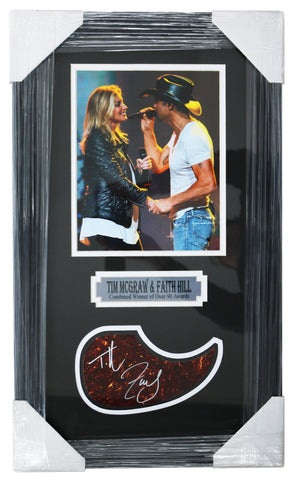 Tim McGraw and Faith Hill Signed Autographed Pickguard 24" x 14-1/8" Framed Display Pinpoint COA