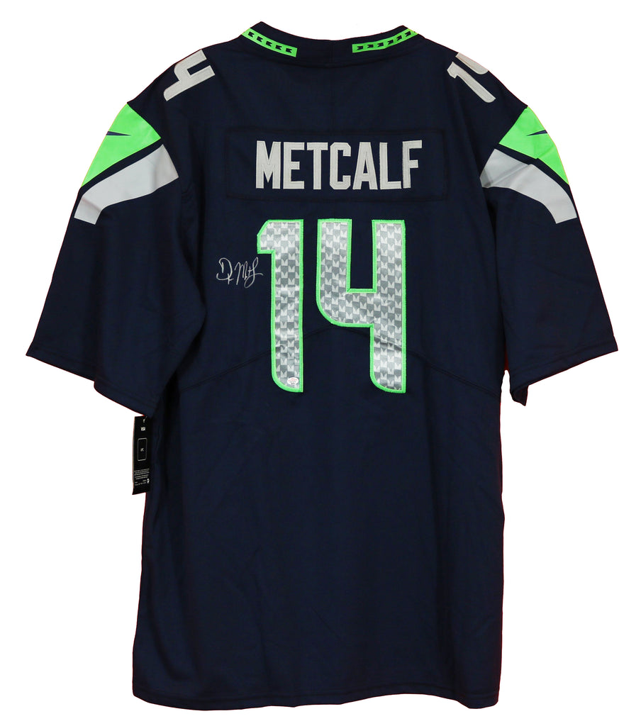 DK Metcalf Seattle Seahawks Signed Autographed Blue #14 Jersey COA –