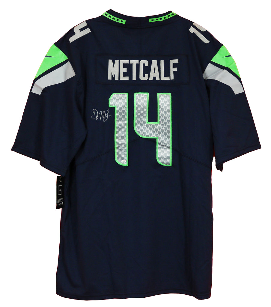 DK Metcalf Seattle Seahawks Signed Autographed Blue #14 Jersey COA