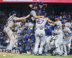 New York Mets 2015 National League Champions Team Signed Autographed 16" x 20" Photo Authenticated Ink COA - deGrom