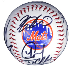 New York Mets 2016 Team Signed Autographed Rawlings Logo Major League Baseball AI COA with UV Display Holder - Degrom