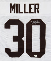 Cleo Miller Cleveland Browns Signed Autographed White #30 Custom Jersey Five Star Grading COA