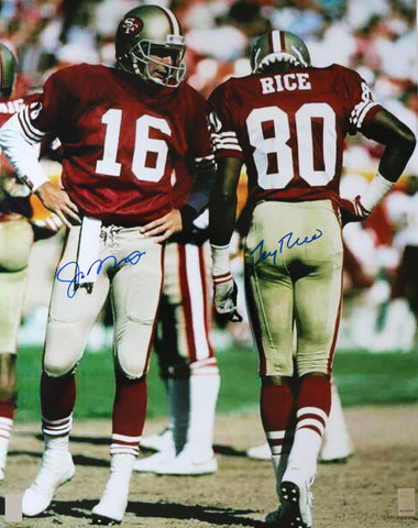 Joe Montana and Jerry Rice San Francisco 49ers Dual Signed Autographed 16" x 20" Photo Player Holograms