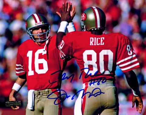 Joe Montana and Jerry Rice San Francisco 49ers Dual Signed Autographed 8" x 10" Photo Heritage Authentication COA