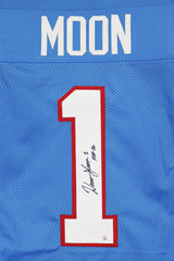 Warren Moon Houston Oilers Signed Autographed Light Blue #1 Custom Jersey PAAS COA