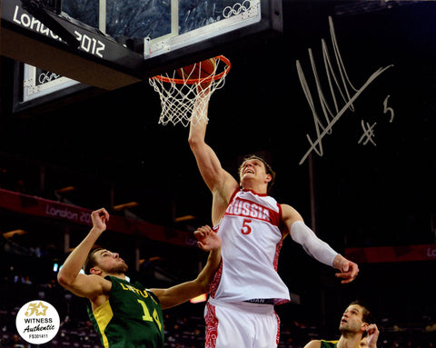 Timofey Mozgov Team Russia Signed Autographed 8" x 10" Photo Witnessed Five Star Grading COA