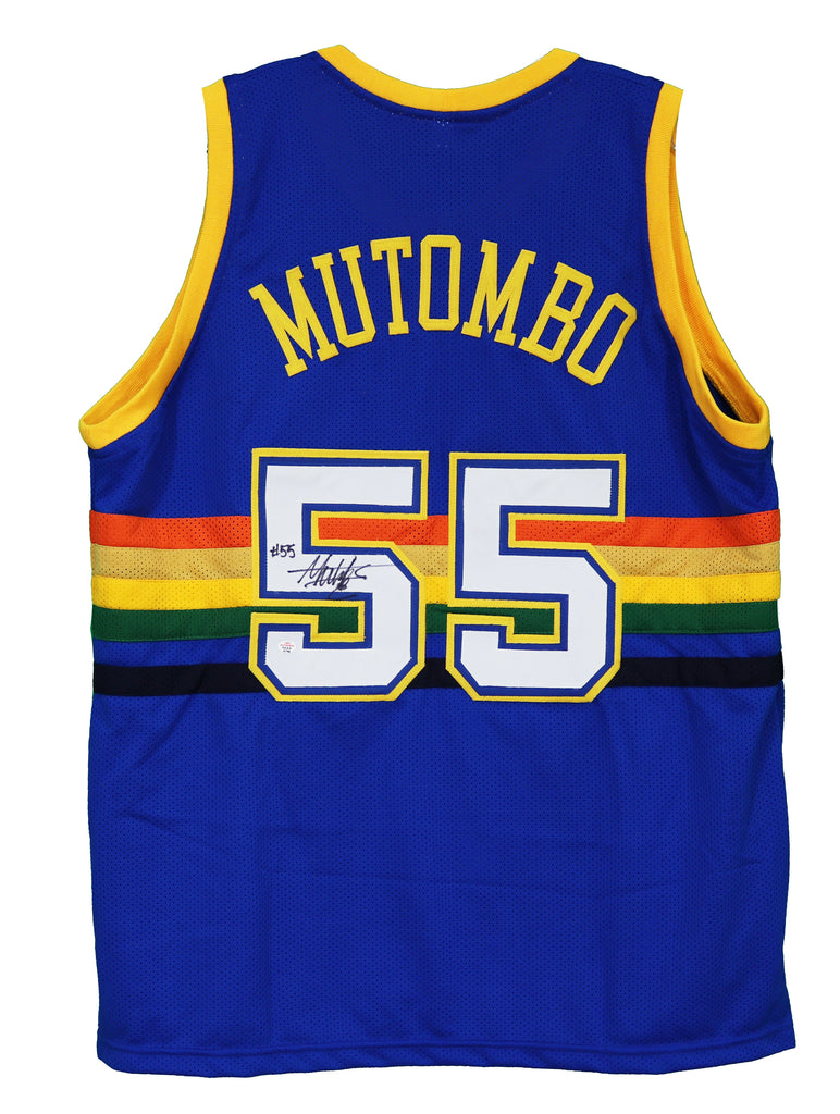 Dikembe Mutombo Denver Nuggets Signed Autographed Blue Custom Jersey