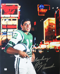 Joe Namath New York Jets Signed Autographed 16" x 20" Photo