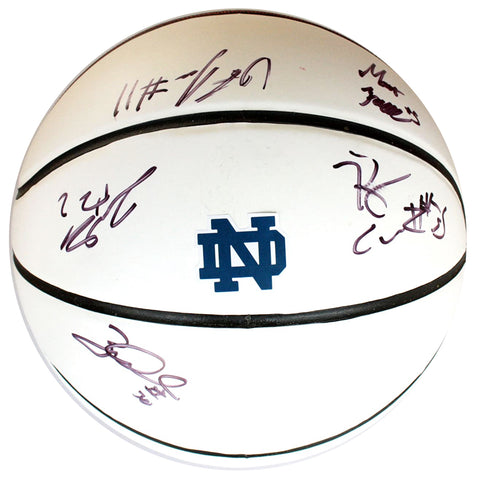 Notre Dame Fighting Irish 2014-15 Team Signed Autographed White Panel Basketball 5 Autographs