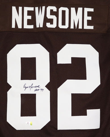 Ozzie Newsome Cleveland Browns Signed Autographed Brown #82 Custom Jersey Witnessed Global COA