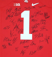 Ohio State Buckeyes 2014-2015 National Championship Team Signed Autographed Red #1 Jersey Authenticated Ink COA Meyer Elliott Bosa