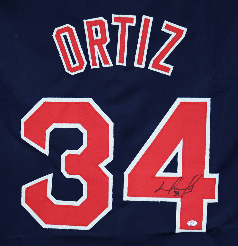 David Ortiz Boston Red Sox Signed Autographed Blue Custom Jersey COA –