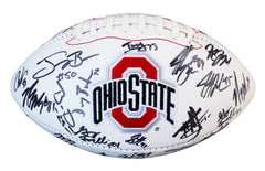 Ohio State Buckeyes 2014-2015 National Championship Team Signed Autographed White Logo Football Meyer Elliott PAAS Letter COA