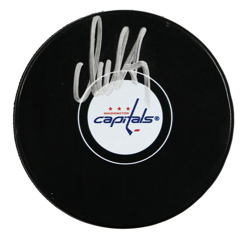 Alex Ovechkin Washington Capitals Signed Autographed Capitals Logo NHL Hockey Puck Global COA with Display Holder