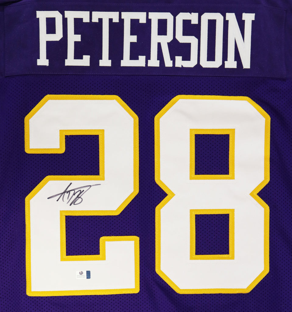 Adrian Peterson Minnesota Vikings Autographed Purple #28 Custom Jersey –