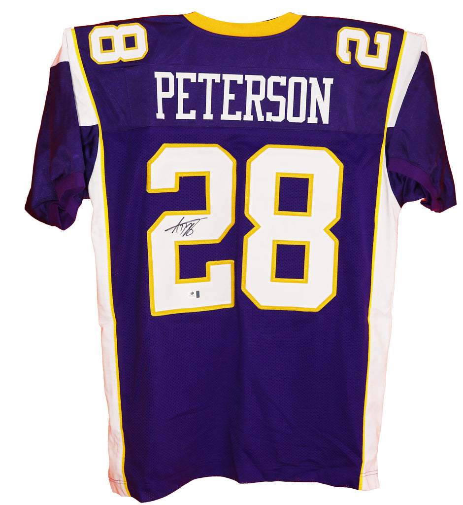 Adrian Peterson Minnesota Vikings Signed Purple #28 Custom Jersey –