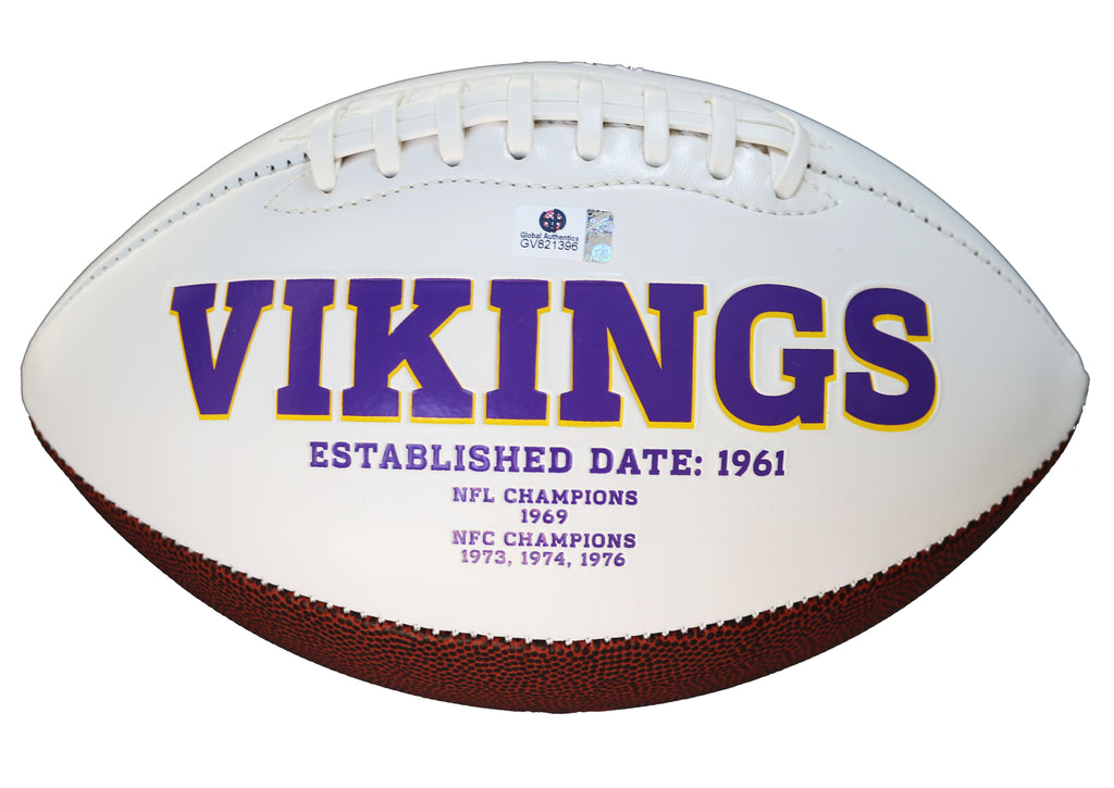 Adrian Peterson Minnesota Vikings Signed White Football Global COA