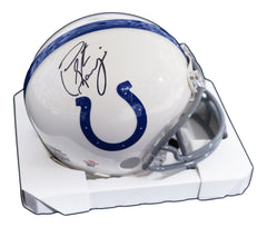 Peyton Manning Indianapolis Colts Signed Autographed Football Mini Helmet PAAS COA