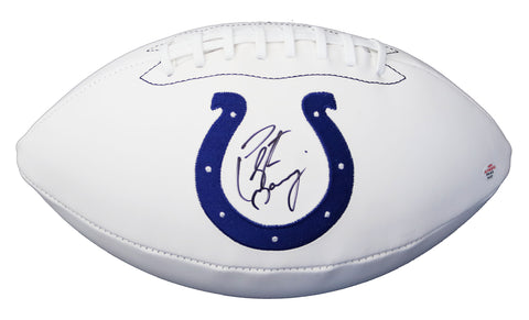 Peyton Manning Indianapolis Colts Signed Autographed White Panel Logo Football PAAS COA