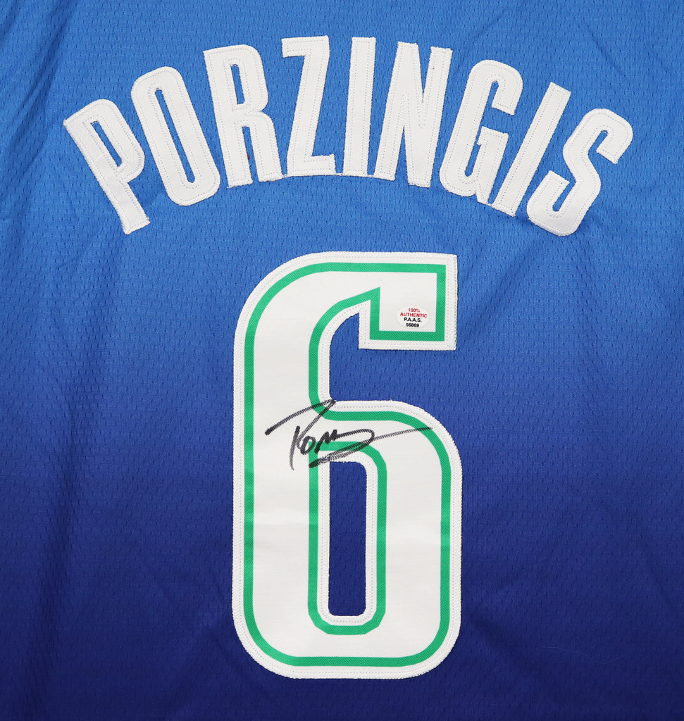Kristaps Porzingis Dallas Mavericks Signed Autographed Blue #6
