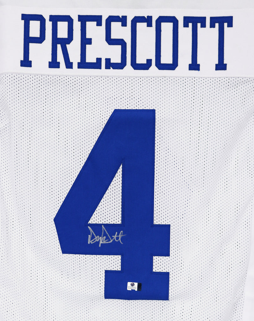 Dak Prescott Dallas Cowboys Signed Autographed Blue #4 Custom Jersey –