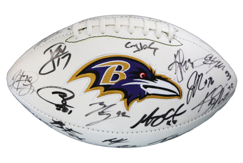 Baltimore Ravens 2015 Team Signed Autographed Logo Football PAAS Letter COA Flacco