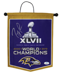 Ray Lewis Baltimore Ravens Signed Autographed Mini Super Bowl XLVII Banner Five Star Grading COA