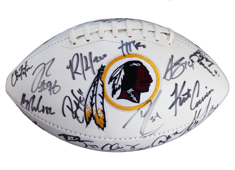 Washington Redskins 2015 Team Signed Autographed White Panel Logo Football Authenticated Ink COA Cousins RG3