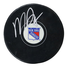 Mike Richter New York Rangers Signed Autographed Rangers Logo NHL Hockey Puck Global COA with Display Holder