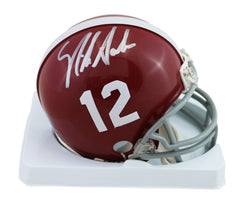 Nick Saban Alabama Crimson Tide Signed Autographed Football Mini Helmet Global COA