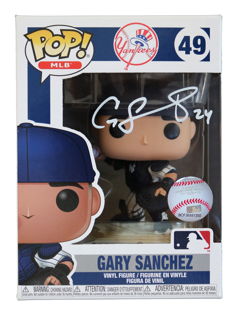 Gary Sanchez Autograph Signed Yankess Pin Strip Jersey Framed MLB Hologram