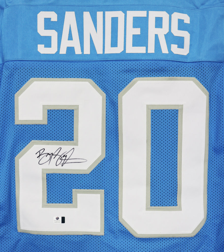 Barry Sanders Detroit Lions Signed Autographed Blue #20 Jersey –