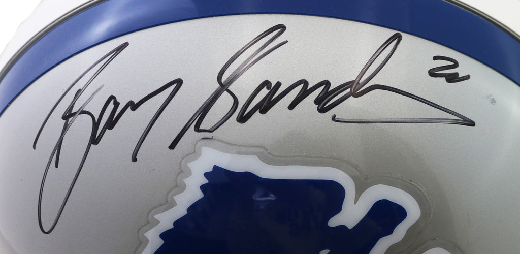 Barry Sanders Autographed Detroit Lions Riddell Lunar Eclipse Authenti -  Famous Ink