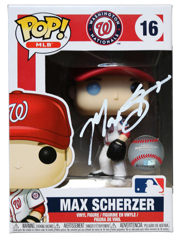 Max Scherzer Washington Nationals Signed Autographed MLB FUNKO POP #16 Vinyl Figure Global COA