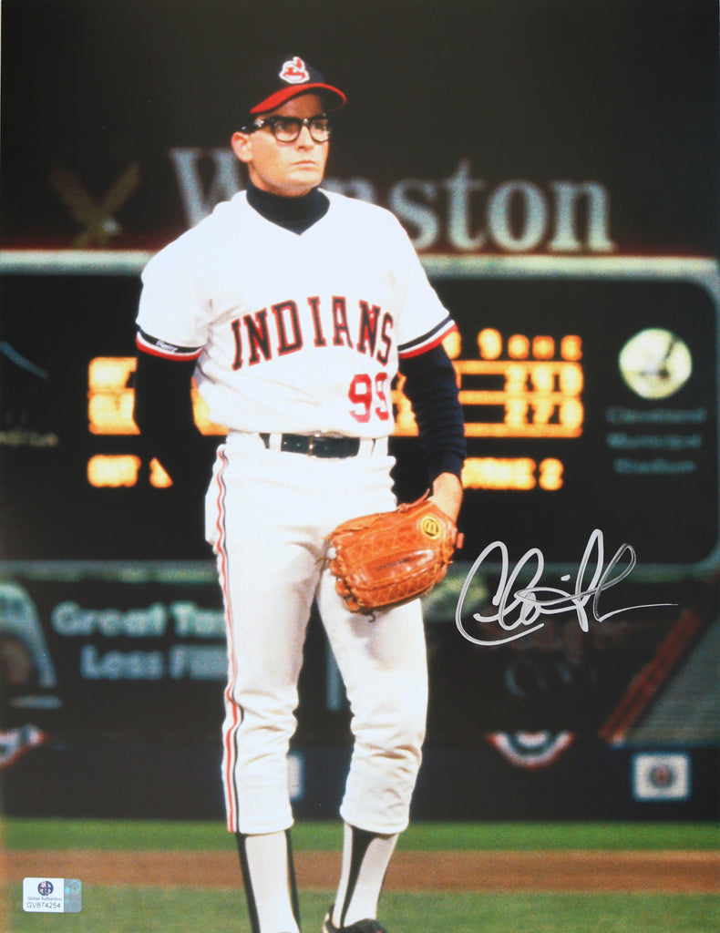 Charlie Sheen Cleveland Indians Signed Autographed Major League Ricky  Vaughn Wild Thing 11 x 14 Photo Global COA
