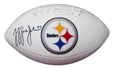 JuJu Smith-Schuster Pittsburgh Steelers Signed Autographed White Panel Logo Football Global Sticker COA