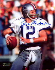 Roger Staubach Dallas Cowboys Signed Autographed 8" x 10" Passing Photo Heritage Authentication COA