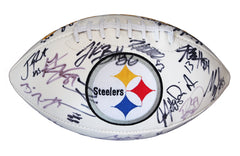 Pittsburgh Steelers 2014-15 Team Signed Autographed White Panel Logo Football PAAS Letter COA Roethlisberger Brown Bell