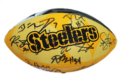 Pittsburgh Steelers 2014 Team Signed Autographed Logo Football PAAS Letter COA Roethlisberger Polamalu Bell Brown