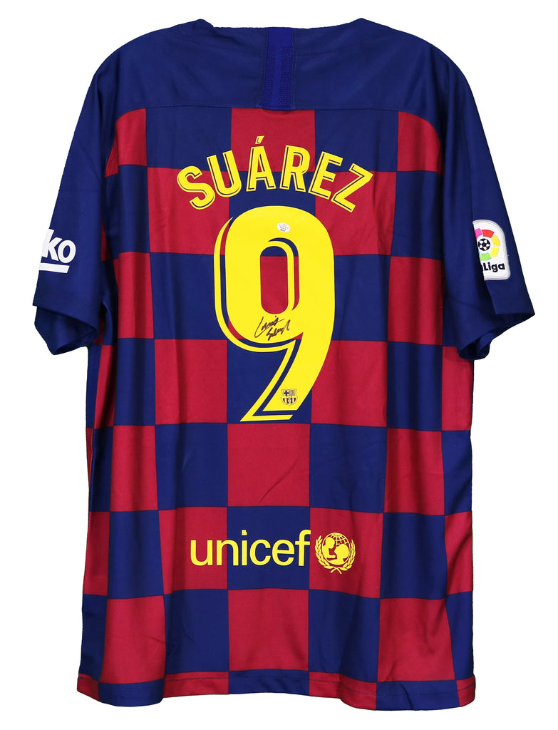 Luis Suarez Signed Autographed Barcelona Blue and Red #9 Jersey COA –