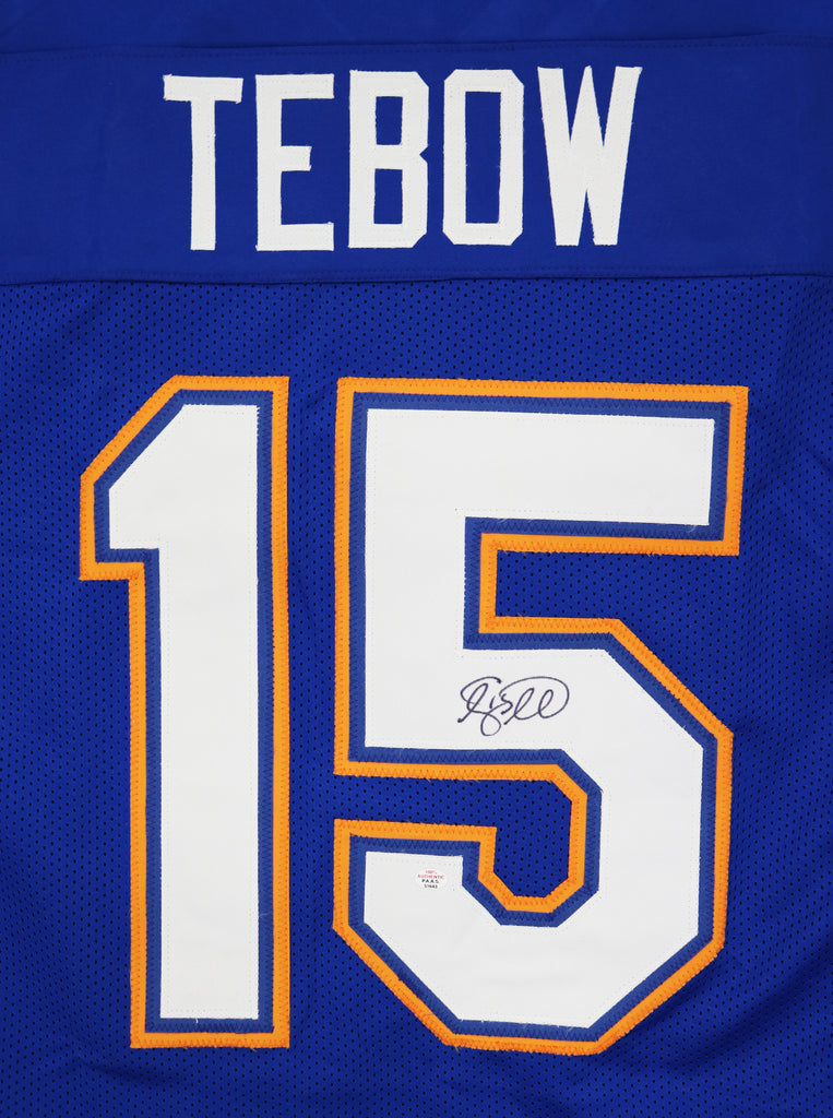 Tim Tebow Florida Gators Signed Autographed Blue #15 Custom Jersey COA –