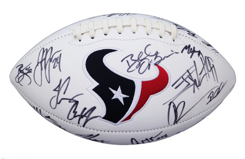 Houston Texans 2016 Team Signed Autographed White Panel Logo Football PAAS Letter COA Watt Hopkins