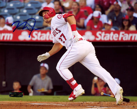 Mike Trout Los Angeles Angels Signed Autographed 8" x 10" Running Photo Heritage Authentication COA