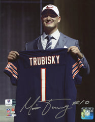 Mitch Trubisky Chicago Bears Signed Autographed 8" x 10" Draft Day Photo Global COA